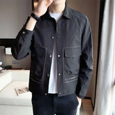 Threebooy Men's Jackets Spring Autumn New In Trendy Clothing Fashion Male Coats Y2k Harajuku Aesthetic Luxury Designer Casual Vintage